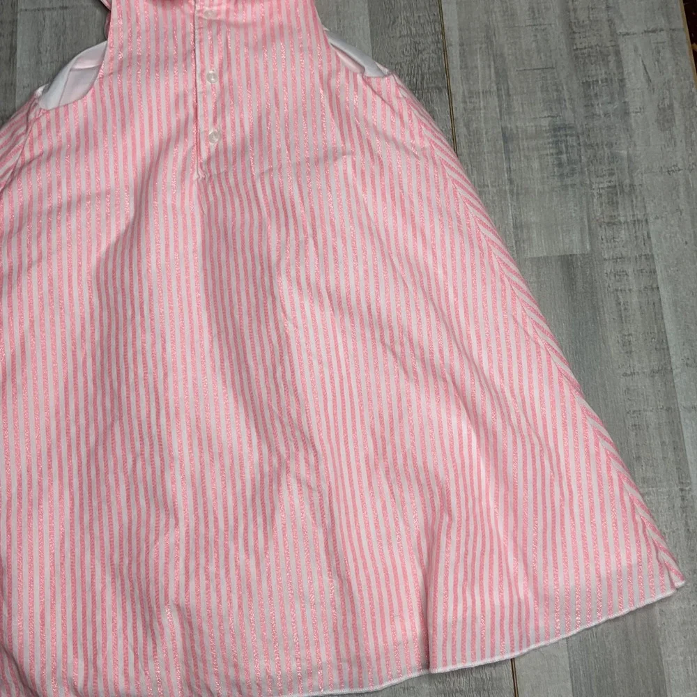 Just One You Carter's Toddler Girls Pink White Striped Metallic Dress 3T 551G189